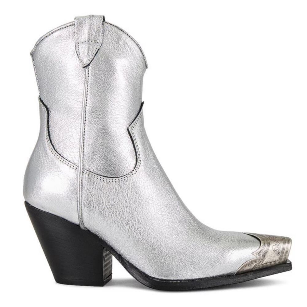 Free People Metallic Silver Ankle Booties